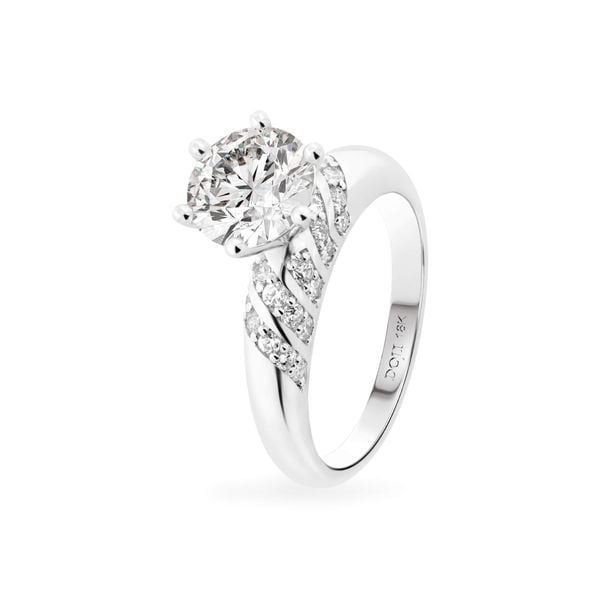 Nhẫn vàng trắng 18K gắn đá CZ DOJI AFRM500047D2CZ1