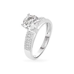 Nhẫn vàng trắng 18K gắn đá CZ DOJI AFRM500102D2CZ1