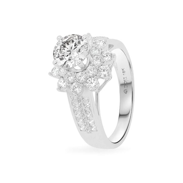 Nhẫn vàng trắng 18K gắn đá CZ DOJI AFRM500130D2CZ1
