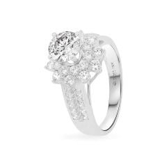 Nhẫn vàng trắng 18K gắn đá CZ DOJI AFRM500130D2CZ1