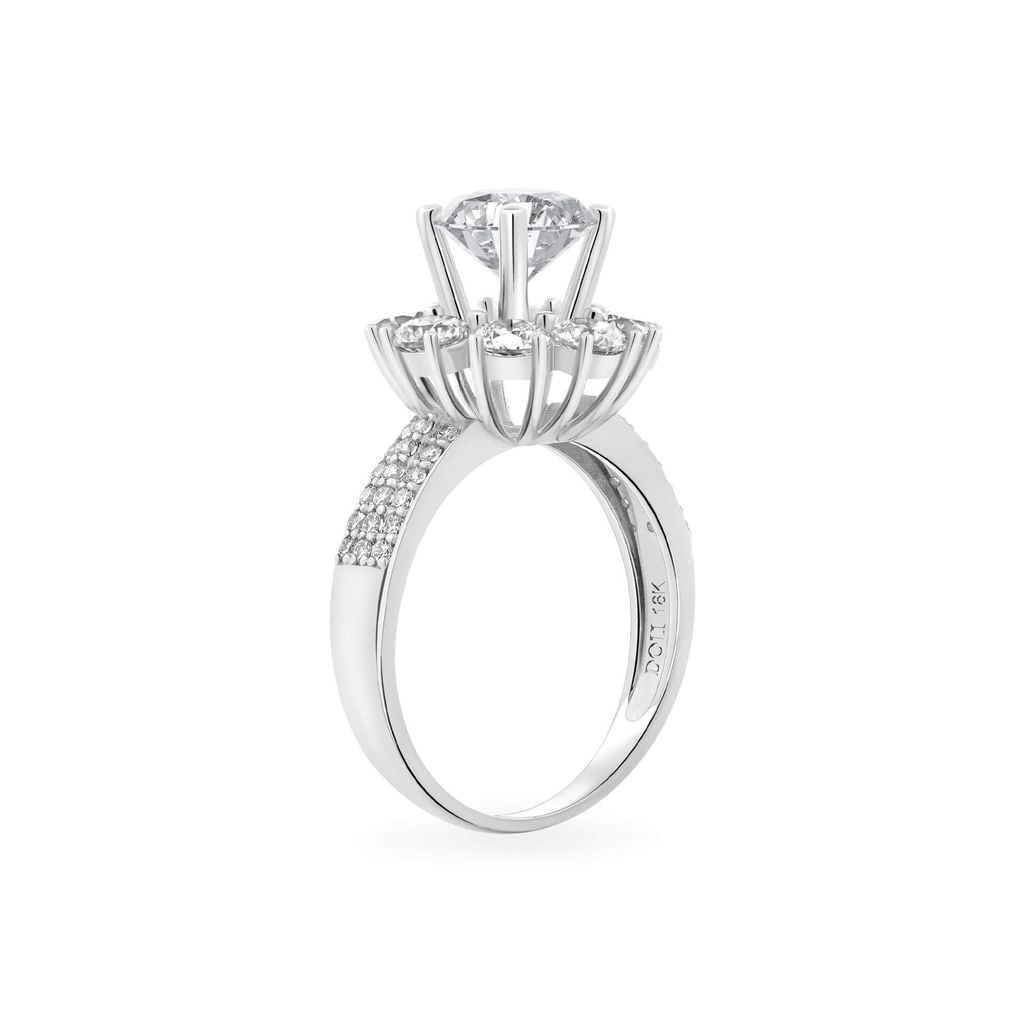 Nhẫn vàng trắng 18K gắn đá CZ DOJI AFRM500167D2CZ1 