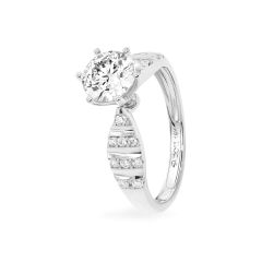 Nhẫn vàng trắng 18K gắn đá CZ DOJI AFRM500174D2CZ1