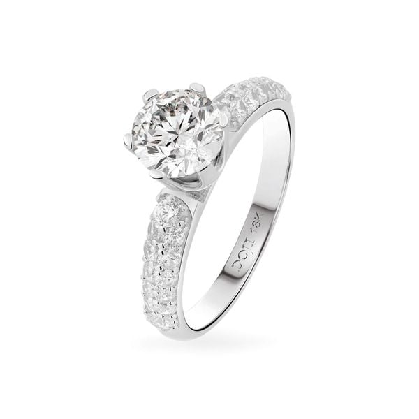 Nhẫn vàng trắng 18K gắn đá CZ DOJI AFRM500176D2CZ1