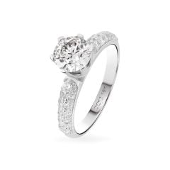 Nhẫn vàng trắng 18K gắn đá CZ DOJI AFRM500176D2CZ1