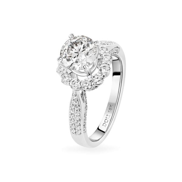Nhẫn vàng trắng 18K gắn đá CZ DOJI AFRM500216D2CZ1