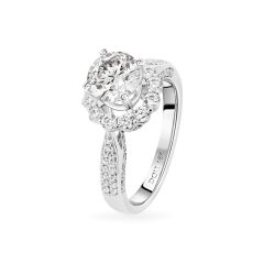 Nhẫn vàng trắng 18K gắn đá CZ DOJI AFRM500216D2CZ1