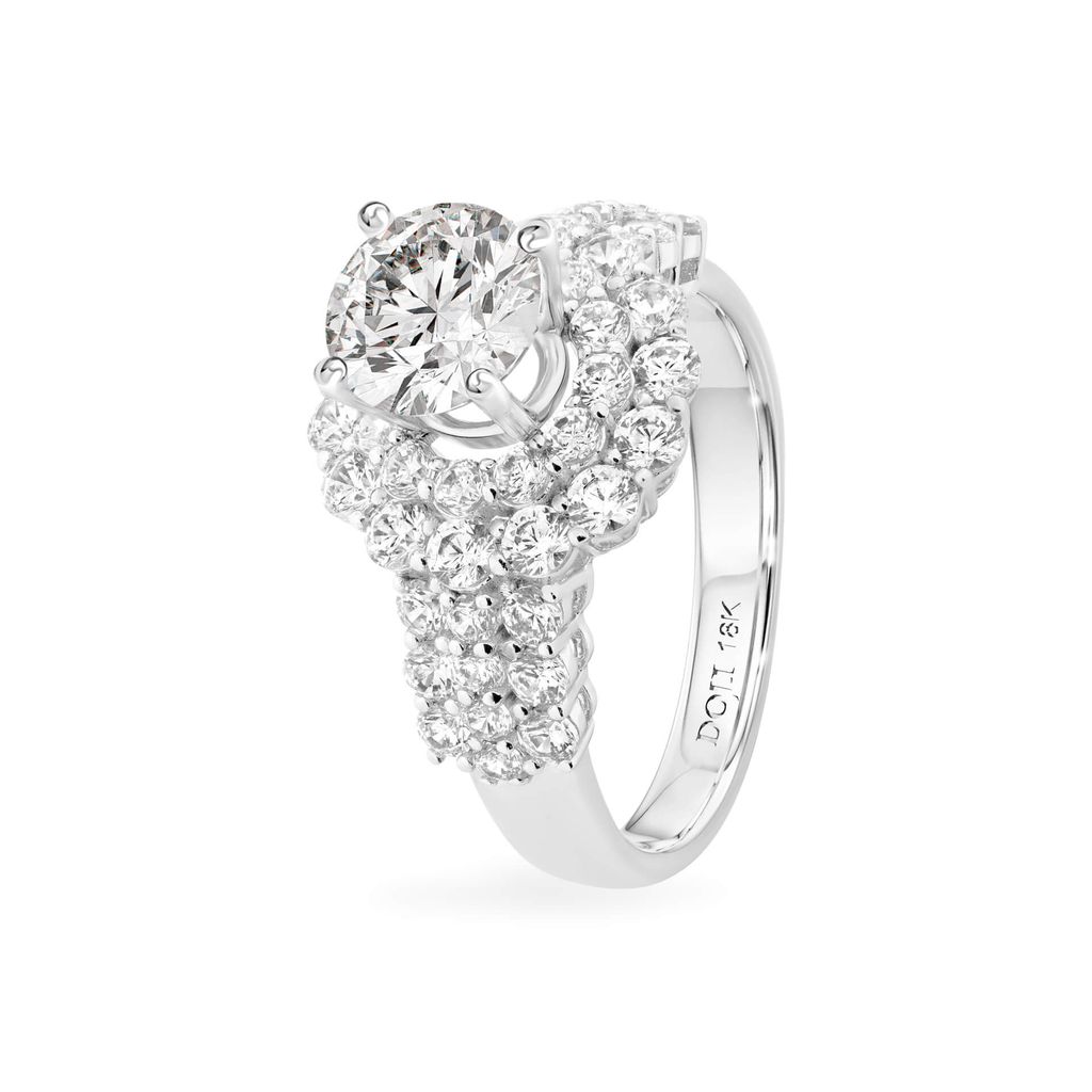 Nhẫn vàng trắng 18K gắn đá CZ DOJI AFRM500238D2CZ1 