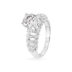 Nhẫn vàng trắng 18K gắn đá CZ DOJI AFRM500254D2CZ1