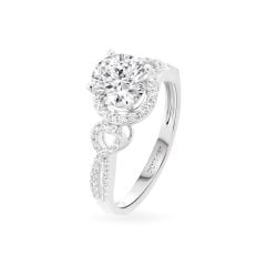 Nhẫn vàng trắng 18K gắn đá CZ DOJI AFRM500266D2CZ1