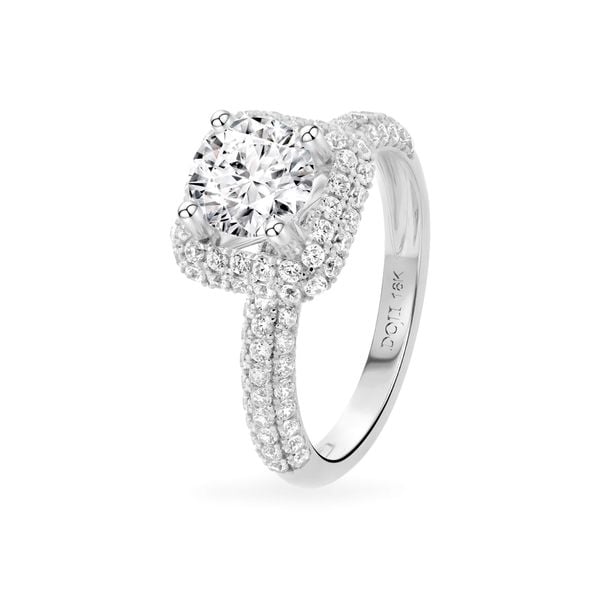 Nhẫn vàng trắng 18K gắn đá CZ DOJI AFRM500304D2CZ1