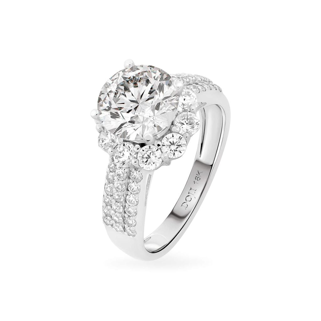 Nhẫn vàng trắng 18K gắn đá CZ DOJI AFRM600019D2CZ1 