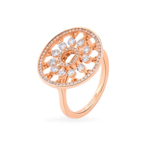 Nhẫn vàng hồng 18K gắn kim cương DOJI AFRR000020D3DA1