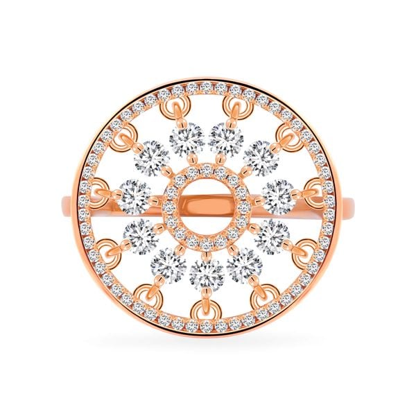 Nhẫn vàng hồng 18K gắn kim cương DOJI AFRR000020D3DA1