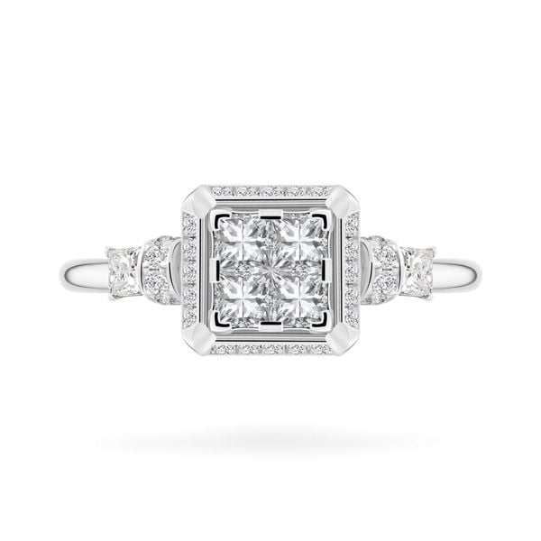 Nhẫn vàng trắng 18K gắn kim cương DOJI AFRR000032D2DA1