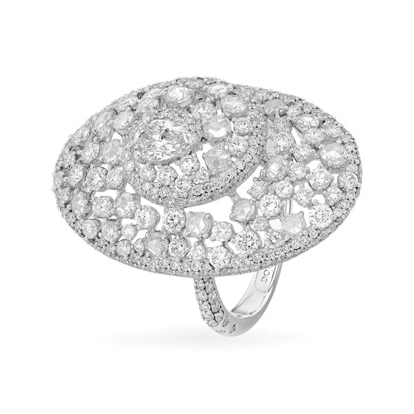 Nhẫn vàng trắng 18K gắn kim cương DOJI AFRR000039D2DA1