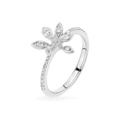 Nhẫn vàng trắng 14K gắn kim cương DOJI AFRR000041F2DA1