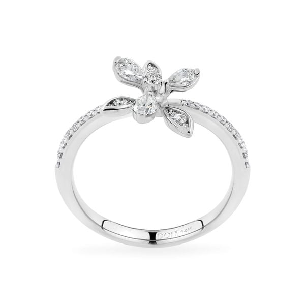 Nhẫn vàng trắng 14K gắn kim cương DOJI AFRR000041F2DA1