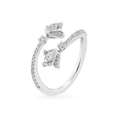 Nhẫn vàng trắng 14K gắn kim cương DOJI AFRR000052F2DA1