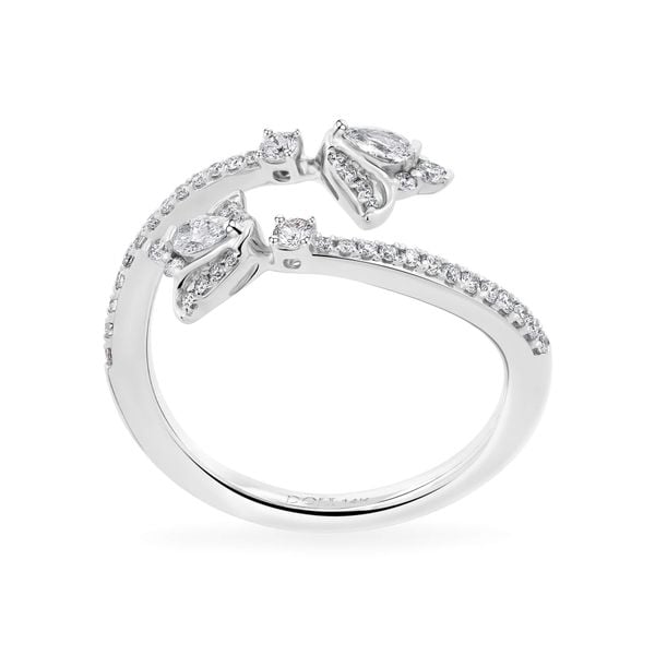 Nhẫn vàng trắng 14K gắn kim cương DOJI AFRR000052F2DA1