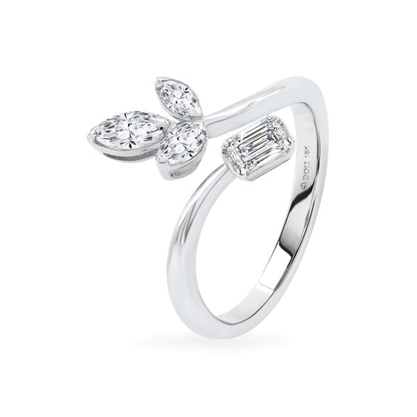 Nhẫn vàng trắng 18K gắn kim cương DOJI AFRR000053D2DA1