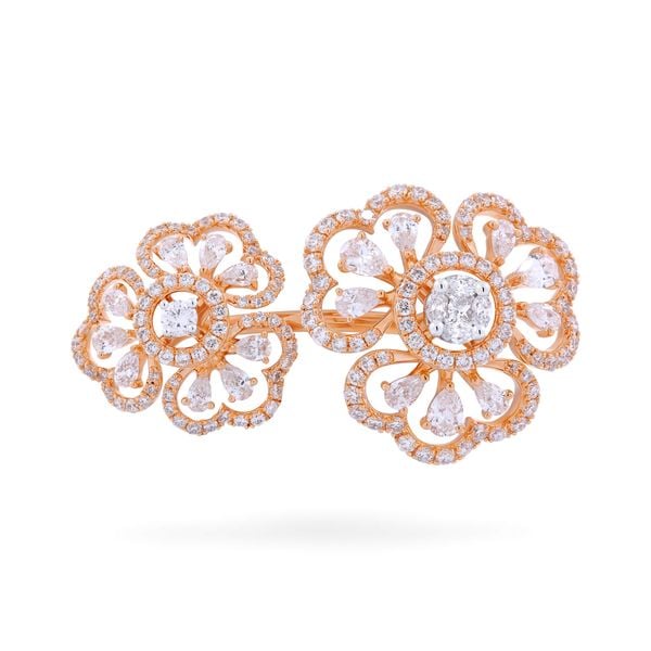 Nhẫn vàng hồng 18K gắn kim cương DOJI AFRR000061D3DA1