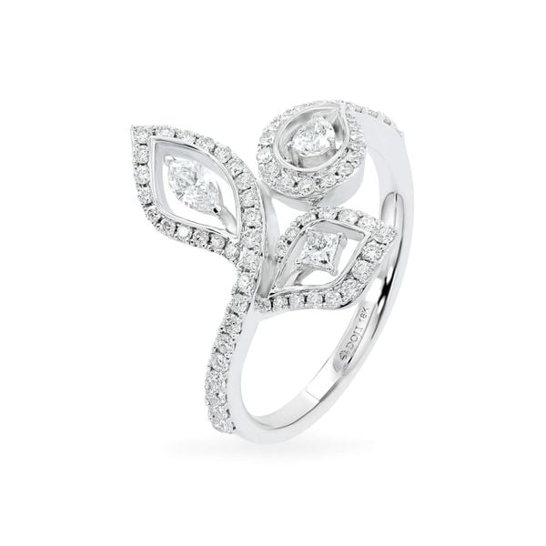 Nhẫn vàng trắng 18K gắn kim cương DOJI AFRR000067D2DA1