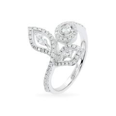 Nhẫn vàng trắng 18K gắn kim cương DOJI AFRR000067D2DA1