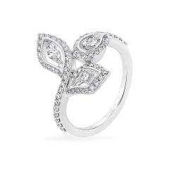 Nhẫn vàng trắng 14K gắn kim cương DOJI AFRR000067F2DA1