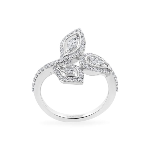 Nhẫn vàng trắng 14K gắn kim cương DOJI AFRR000067F2DA1