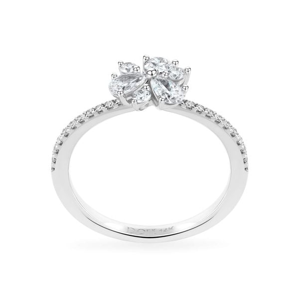 Nhẫn vàng trắng 14K gắn kim cương DOJI AFRR000068F2DA1