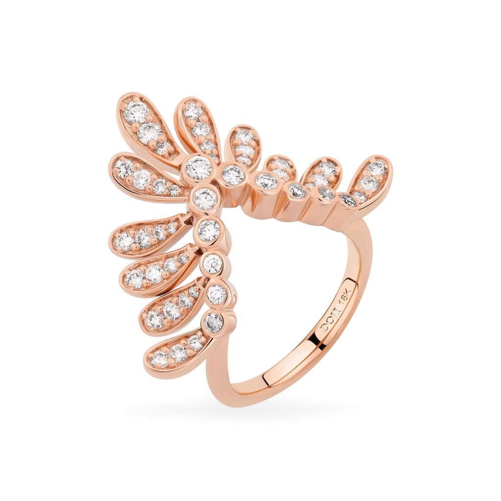 Nhẫn vàng hồng 18K gắn kim cương DOJI AFRR100081D3DA1 