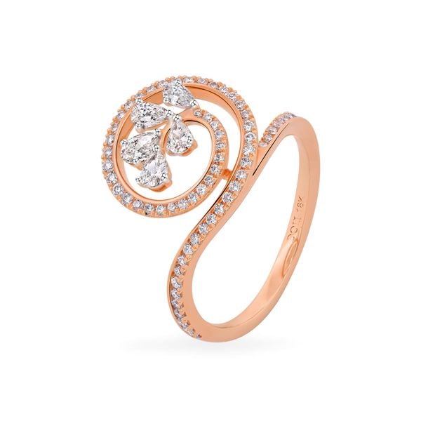 Nhẫn vàng hồng 18K gắn kim cương DOJI AFRR000113D3DA1