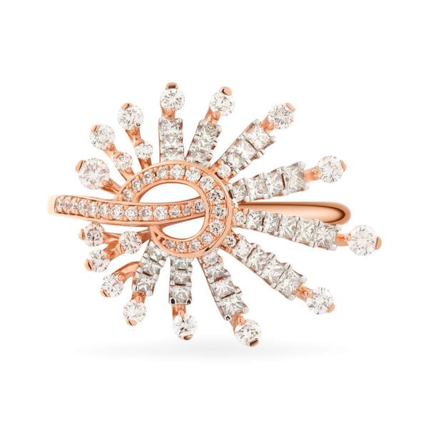 Nhẫn vàng hồng 18K gắn kim cương DOJI AFRR000140D3DA1