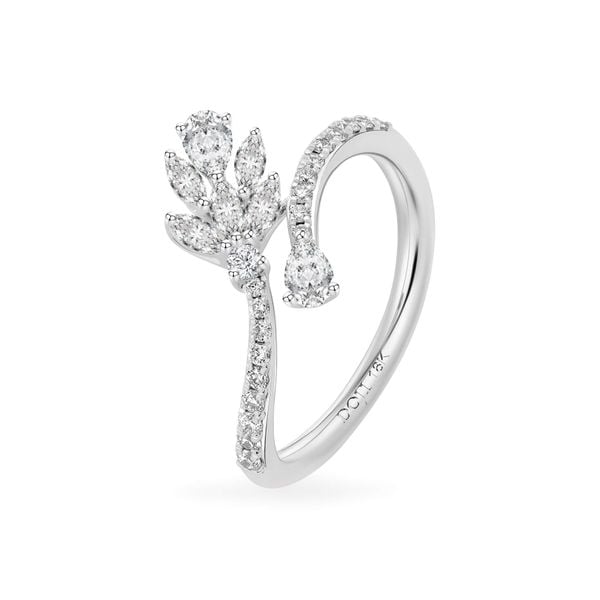 Nhẫn vàng trắng 18K gắn kim cương DOJI AFRR000220D2DA1