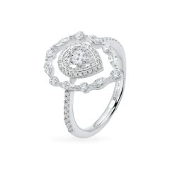 Nhẫn vàng trắng 18K gắn kim cương DOJI AFRR000321D2DA1