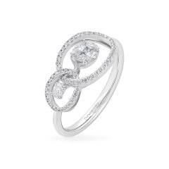 Nhẫn vàng trắng 18K gắn kim cương DOJI AFRR000370D2DA1