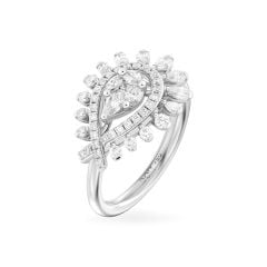 Nhẫn vàng trắng 18K gắn kim cương DOJI AFRR000372D2DA1