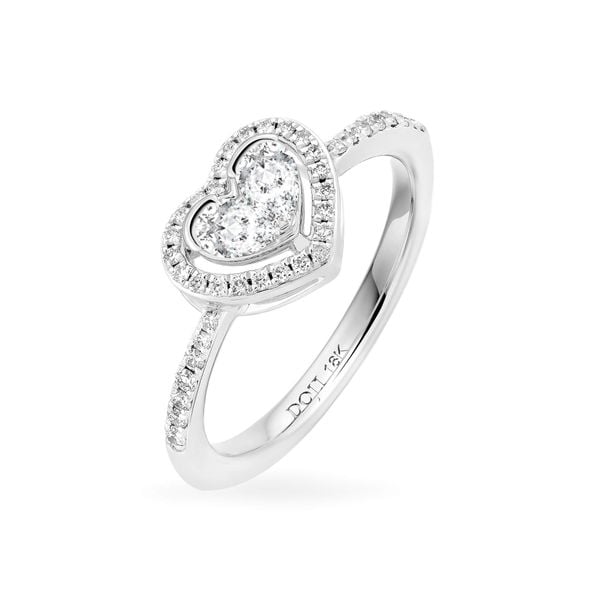 Nhẫn vàng trắng 18K gắn kim cương DOJI AFRR000437D2DA1