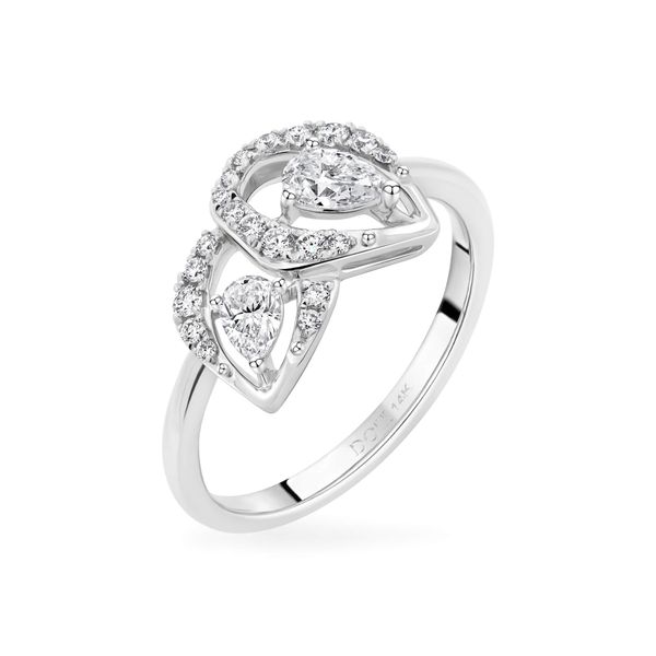 Nhẫn vàng trắng 14K gắn kim cương DOJI AFRR000501F2DA1