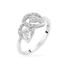 Nhẫn vàng trắng 14K gắn kim cương DOJI AFRR000501F2DA1