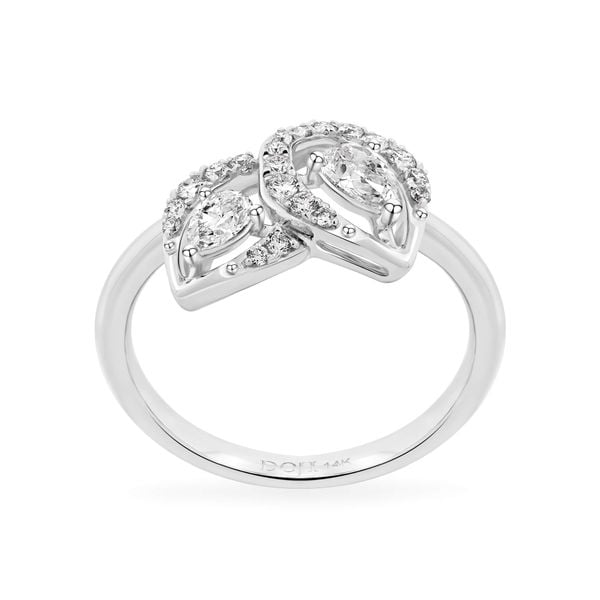 Nhẫn vàng trắng 14K gắn kim cương DOJI AFRR000501F2DA1