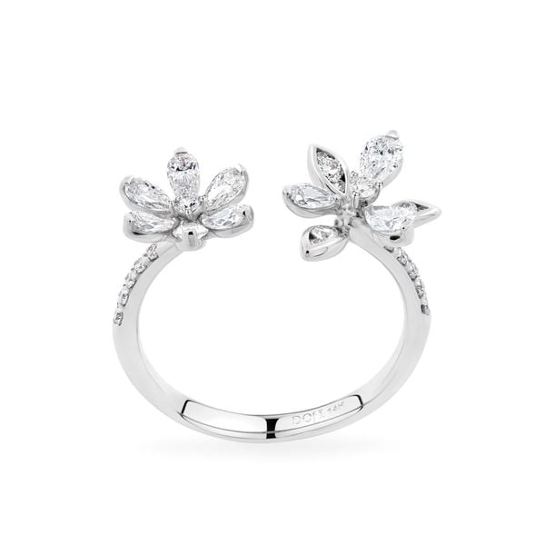 Nhẫn vàng trắng 14K gắn kim cương DOJI AFRR000504F2DA1