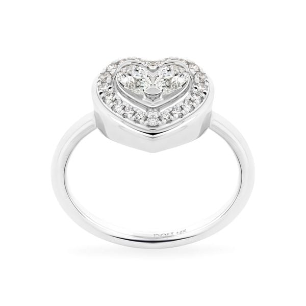 Nhẫn vàng trắng 14K gắn kim cương DOJI AFRR000512F2DA1