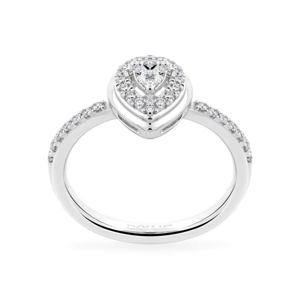 Nhẫn vàng trắng 14K gắn kim cương DOJI AFRR000519F2DA1