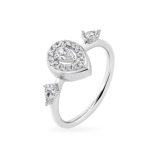 Nhẫn vàng trắng 14K gắn kim cương DOJI AFRR000520F2DA1