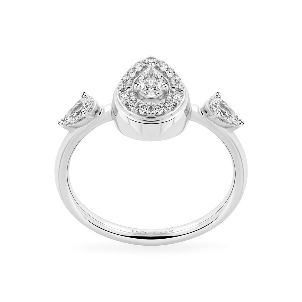 Nhẫn vàng trắng 14K gắn kim cương DOJI AFRR000520F2DA1 