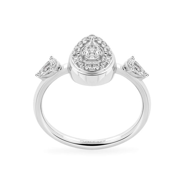 Nhẫn vàng trắng 14K gắn kim cương DOJI AFRR000520F2DA1