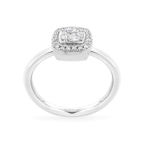 Nhẫn vàng trắng 14K gắn kim cương DOJI AFRR000522F2DA1