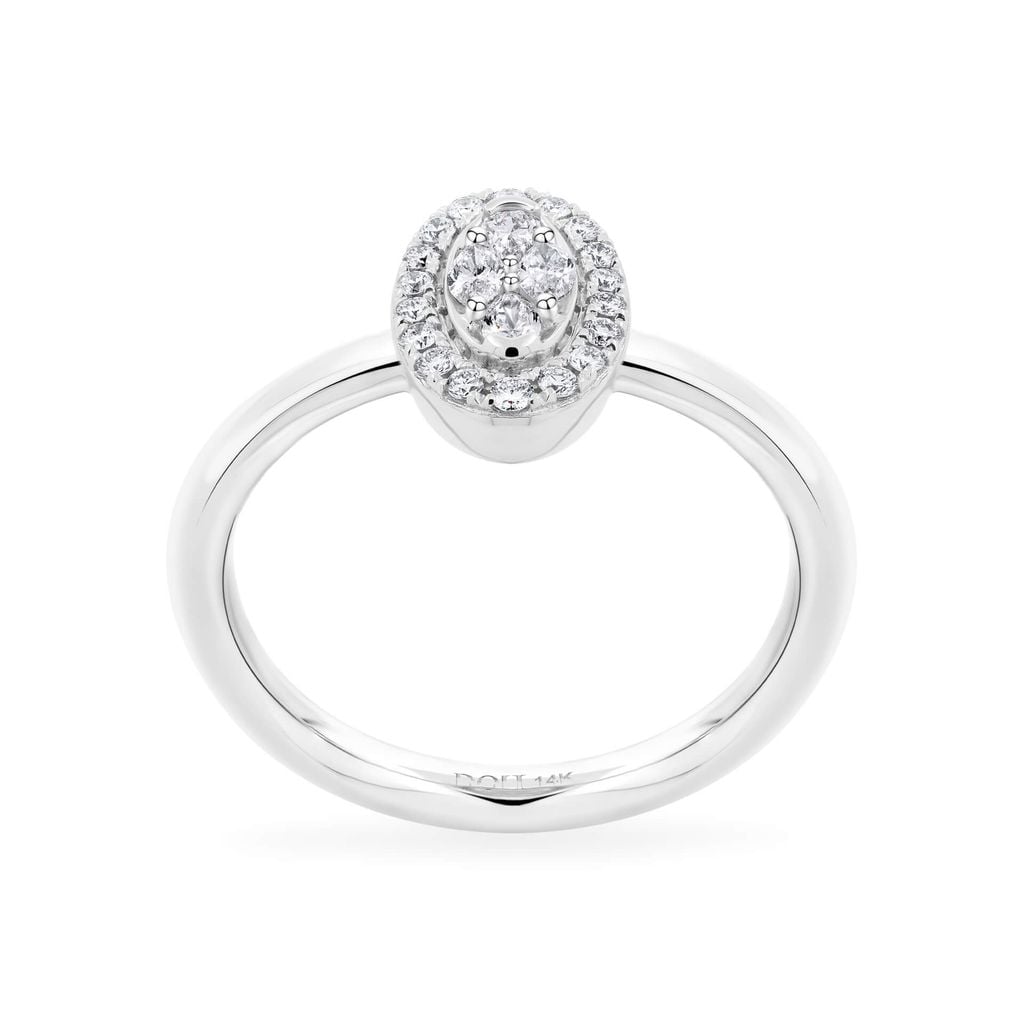 Nhẫn vàng trắng 14K gắn kim cương DOJI AFRR000523F2DA1 