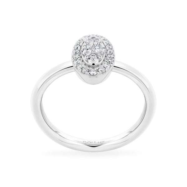 Nhẫn vàng trắng 14K gắn kim cương DOJI AFRR000523F2DA1